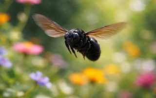 insecte-noir-vol-jardin-fleuri