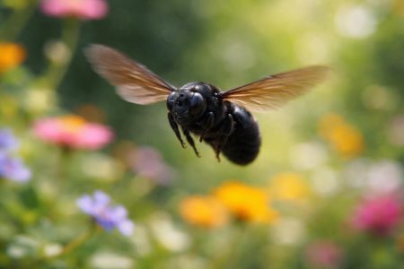 insecte-noir-vol-jardin-fleuri