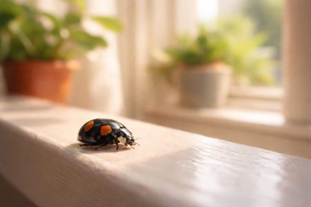 coccinelle-noire-points-fenetre-ensoleillee