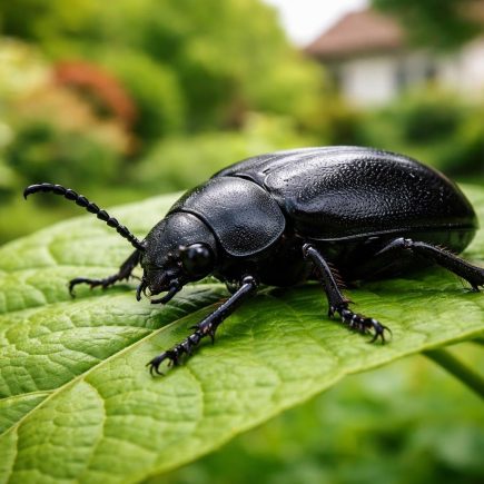 coleoptere-noir-feuille-verte-jardin