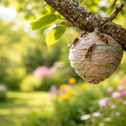 arbre-nid-guepe-jardin-flou
