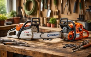 atelier-jardinage-tronçonneuses-etabli-bois