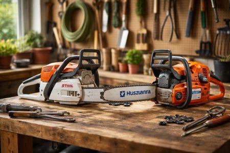 atelier-jardinage-tronçonneuses-etabli-bois