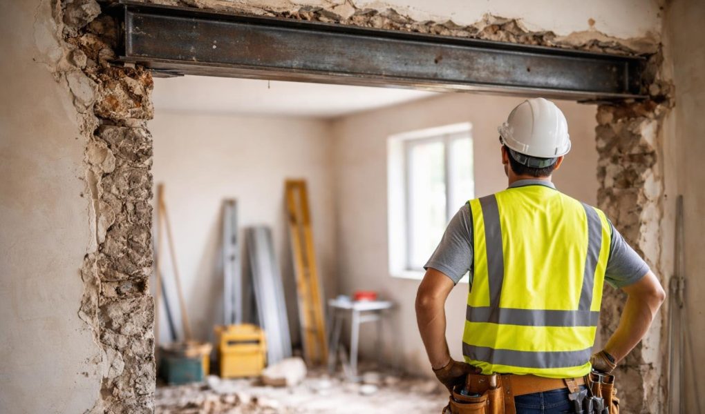 chantier-mur-demolition-ouvrier-poutre