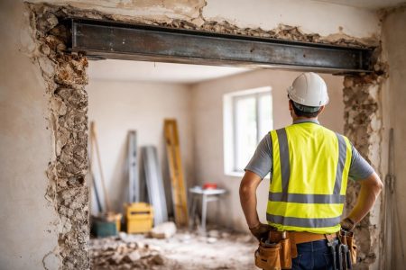 chantier-mur-demolition-ouvrier-poutre