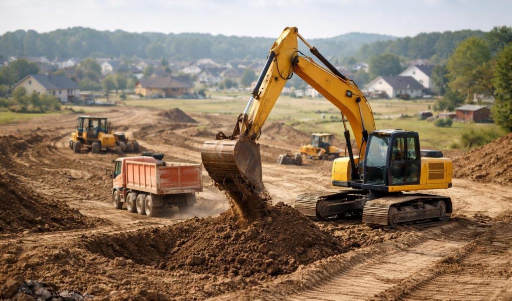 chantier-pelleteuse-terrain-zone-residentielle