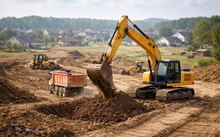 chantier-pelleteuse-terrain-zone-residentielle