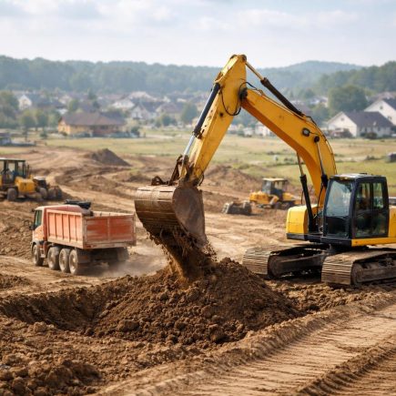 chantier-pelleteuse-terrain-zone-residentielle
