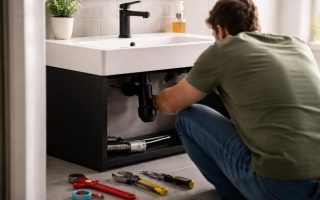 evier-moderne-travail-plomberie-outils