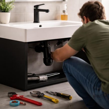evier-moderne-travail-plomberie-outils