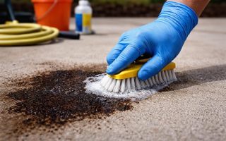 main-gantee-nettoyant-tache-huile-beton