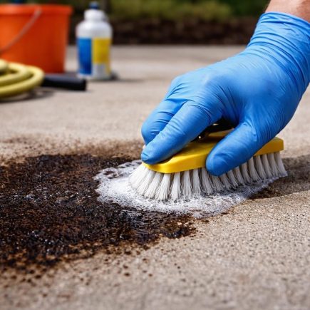 main-gantee-nettoyant-tache-huile-beton