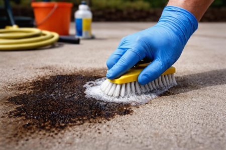 main-gantee-nettoyant-tache-huile-beton